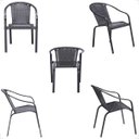 Ver imagem 5 de 2 Cadeiras Maresia Aluminio Pintura Preta Fibra Sintetica Tr. Simples e Mesa Fortaleza Aluminio Pint