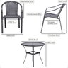 2 Cadeiras Maresia Aluminio Pintura Preta Fibra Sintetica Tr. Simples e Mesa Fortaleza Aluminio Pint - 2