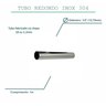 Tubo inox 1/2 polegadas 12,7mm, 1/2"(tam: 1m) resiste a maresia TUBO DE INOX 12,7MM DIAMETRO TUBO IN - 2