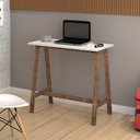 Ver imagem 1 de Mesa Compacta Escritório 90cm Base em Madeira - Branco