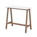 Ver imagem 2 de Mesa Compacta Escritório 90cm Base em Madeira - Branco