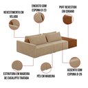 Ver imagem 5 de Sofá Ilha 2 Lugares Living 272cm Modulado Lary Veludo K01 Cor Bege