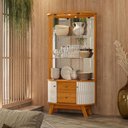Ver imagem 2 de Aparador para Sala Buffet Monza e Cristaleira Moss Cinamomo Off White - Madetec