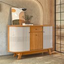 Ver imagem 7 de Aparador para Sala Buffet Monza e Cristaleira Moss Cinamomo Off White - Madetec