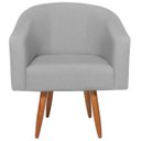 Ver imagem 2 de Poltrona Jade Decorativa Moderna Sala de Estar Quarto Escritório Conforto Corano Nozes e Bouclé Pés