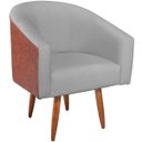Ver imagem 5 de Poltrona Jade Decorativa Moderna Sala de Estar Quarto Escritório Conforto Corano Nozes e Bouclé Pés