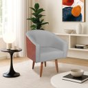 Ver imagem 1 de Poltrona Jade Decorativa Moderna Sala de Estar Quarto Escritório Conforto Corano Nozes e Bouclé Pés
