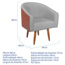 Ver imagem 3 de Poltrona Jade Decorativa Moderna Sala de Estar Quarto Escritório Conforto Corano Nozes e Bouclé Pés