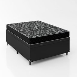 Cama Box Baú Viúva + Colchão Espuma D20 - 56x128x188cm - e-Shop Casa - Couro Preto - 5