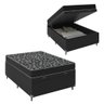 Cama Box Baú Viúva + Colchão Espuma D20 - 56x128x188cm - e-Shop Casa - Couro Preto - 1
