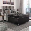 Ver imagem 3 de Cama Box Baú Viúva + Colchão Espuma D20 - 56x128x188cm - e-Shop Casa - Couro Preto