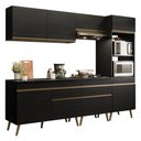 Ver imagem 2 de Armário Cozinha Modulada Completa 252cm Florença Multimóveis MP2443 Preto