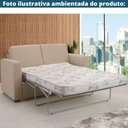 Ver imagem 4 de Sofá-Cama 3 Lugares MH-1174 Herval 201 cm Colchão Casal Linho Creme C1 Pé Madeira Amêndoa