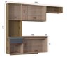Kit Cozinha Suspensa Mel Ripado Cinza com Balcão 180cm Poquema Móveis - 4