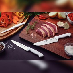 2 Jogos Facas Premium Aço Inox 3 Peças Branco Tramontina - 5