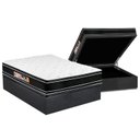 Ver imagem 1 de Cama Box Baú Casal: Colchão Espuma Castor D33 Black e White Air Double Face Euro Pillow + Base CRC S