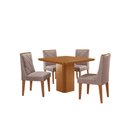 Ver imagem 2 de Mesa de Jantar Eloise 90cm Tampo Canto Copo Mdf Laminado com 4 Cadeiras Isadora Moderna Mobília