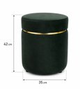 Ver imagem 2 de Puff com Cinta Superior Dourada, Verde Veludo - Let Móveis