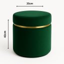 Ver imagem 2 de Puff Cinta Dourada Superior Verde em Tecido Veludo