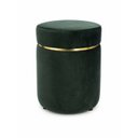 Ver imagem 3 de Puff com Cinta Superior Dourada, Verde Veludo - Let Móveis