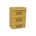 Ver imagem 1 de Caixa Correio Condomínio Frontal para Muro Amarela 3 Módulos