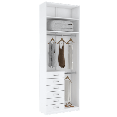 MÓDULO CLOSET GAVETEIRO E CABIDEIRO A270XL95XP40 M415.B MUNDI MOVEIS