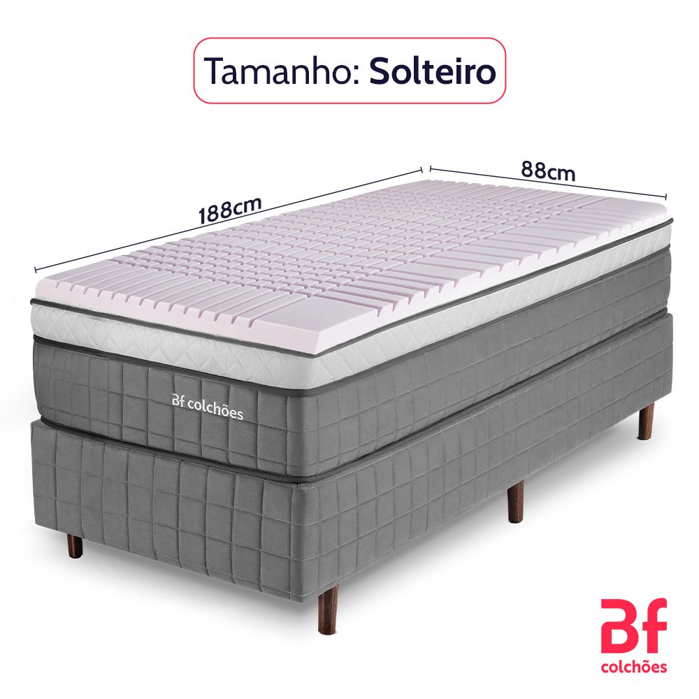 Pillow Top Solteiro Anatomic High Resilience Espuma Premium Bf Colchões - 4