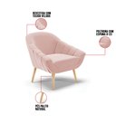Ver imagem 6 de Kit 01 Namoradeira 02 Lugares e 02 Poltronas Giovana Veludo Rosê Pés Palito Natural - D’Rossi