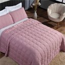 Ver imagem 4 de Cobre Leito 3 Peças Shine Queen 200 Fios Rosa 2,4 X 2,2m Matelado Bordado e Porta Travesseiros Casa