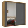 Guarda Roupa Casal 2 Portas Mdf Ripado com Espelho Imperium Belmax:freijó/titânio - 4