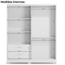 Ver imagem 4 de Guarda Roupa Casal 3p 2g 218x180 Cm C533 Branco Kappesberg