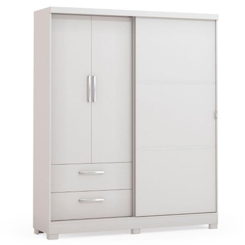 Guarda Roupa Casal 3p 2g 218x180 Cm C533 Branco Kappesberg