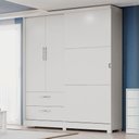 Ver imagem 6 de Guarda Roupa Casal 3p 2g 218x180 Cm C533 Branco Kappesberg