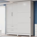Ver imagem 2 de Guarda Roupa Casal 3p 2g 218x180 Cm C533 Branco Kappesberg