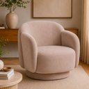 Ver imagem 2 de Poltrona Decorativa Oliva Base Giratória Veludo Avelã - Sallar Home