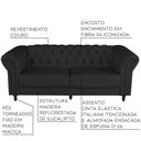 Ver imagem 2 de Sofá 3 Lugares Bérgamo 220cm Couro Preto