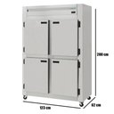 Ver imagem 2 de Geladeira Comercial 4 Portas de Inox Escovado com Rodas Kofisa