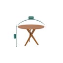 Ver imagem 3 de Mesa para Sala de Jantar Redonda 109cm sem Vidro Cacau Marrom/Cinamomo