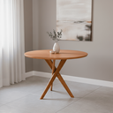 Ver imagem 1 de Mesa para Sala de Jantar Redonda 109cm sem Vidro Cacau Marrom/Cinamomo