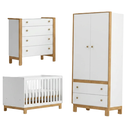 Ver imagem 2 de Quarto de Bebê Completo 3 Peças Berço, Cômoda e Guarda-Roupa Doce Encanto Espresso Moveis Branco