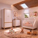 Ver imagem 1 de Quarto de Bebê Completo 3 Peças Berço, Cômoda e Guarda-Roupa Doce Encanto Espresso Moveis Branco