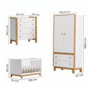 Ver imagem 3 de Quarto de Bebê Completo 3 Peças Berço, Cômoda e Guarda-Roupa Doce Encanto Espresso Moveis Branco