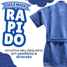 Roupão Felpudo Infantil Quimono Confetti Tamanho M Azul - 3