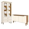 Cristaleira Liz e Aparador Buffet Ambar Off White Nature - Henn - 1