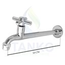 Ver imagem 2 de Torneira Tanque Reta Metal Parede 18cm 1/4v C31 Luxo