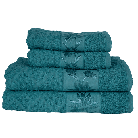 Kit 4 Toalhas Olympia 2 Banho + 2 Rosto 100% Algodão Premium Macias e Super Absorventes:verde Canton