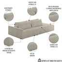 Ver imagem 3 de Sofá Ilha Modular com Puff para Sala Living 252cm Georgia K04 Bouclê Bege - Mpozenato