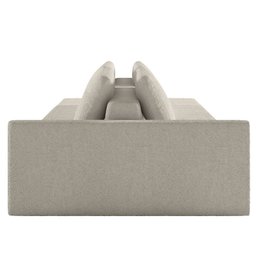 Sofá Ilha Modular com Puff para Sala Living 252cm Georgia K04 Bouclê Bege - Mpozenato - 6