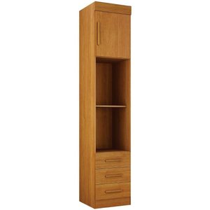 Guarda Roupa Modulado Individual Orion Cinamomo 1 Porta 3 Gavetas Leifer Móveis