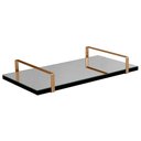 Ver imagem 1 de Bandeja Espelhada 25x50cm Borda Infinita Preta com Alça Cobre